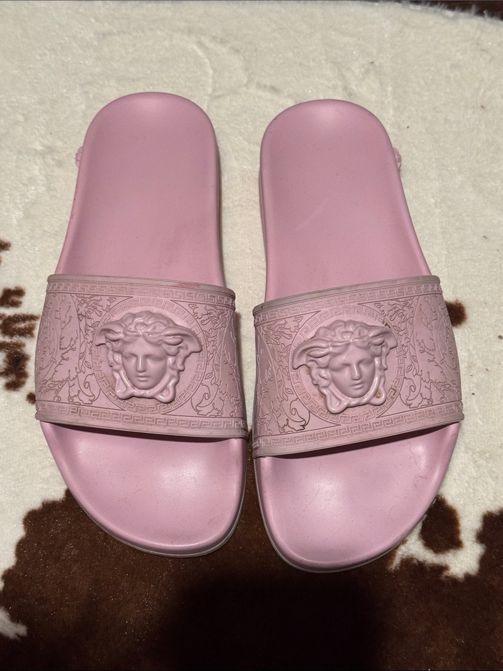 Versace Pink Medusa Slide Sandals